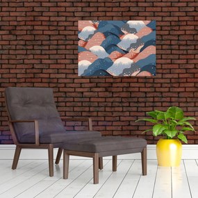 Tablou pe sticlă - Valuri japoneze (70x50 cm)