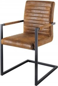 Set 2 scaune cu brate Loft maro antic/ negru