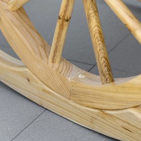 Outsunny Fotoliu de Grădină Adirondack cu Leagan Rocking Chair Stil Rustic Șic brațe Roți de Căruță Lemn de Brad Natural | Aosom Romania