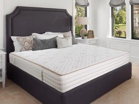 Saltea Premium Organic Cotton Pocket Memory, H 26 cm, Bumbac, 7 zone de confort, Arcuri Individuale, Spuma cu Memorie, Medie 90x200 cm