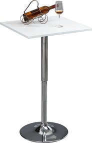 HOMCOM Masă de bar reglabilă pe înălțime, rotativă 360°, picioare rezistente la zgârieturi, bază metalică stabilă, Alb | Aosom Romania