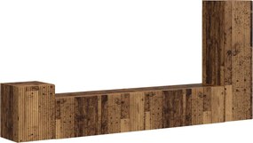 vidaXL Set comodă TV Pe perete 3 pcs Lemn vechi Lemn compozit