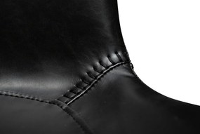 Scaun bar din piele ecologică DAN–FORM Denmark Hype, înălțime 91 cm, negru