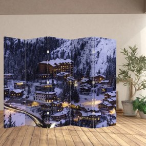Paravan - Orășelul montan iarna (210x170 cm)