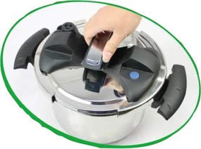 Oala sub presiune Royalty Line RL-PS8L, 8 L, 80 kPa, Otel inoxidabil, Supapa de siguranta, Inductie, Argintiu