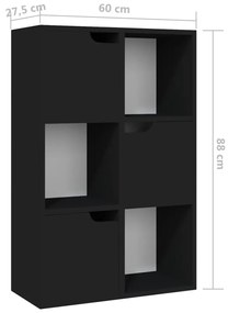 Biblioteca, negru, 60x27,5x88 cm, PAL 1, Negru