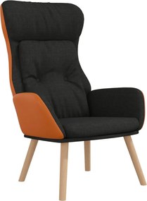 vidaXL Scaun de relaxare, negru, textil și PVC