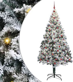 vidaXL Brad de Crăciun artificial Alb 240 cm PVC și Oțel și Plastic
