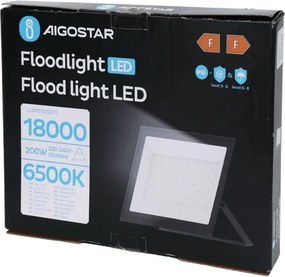 Aigostar - Proiector LED/200W/230V 6500K IP65 negru