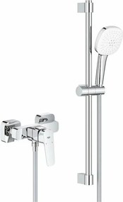 Baterie dus Grohe Cubeo finisaj crom lucios cu set de dus si para cu 2 functii