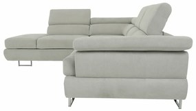Set canapea cu spatiu de depozitare, gri deschis, material textil, stanga, BUTON R
