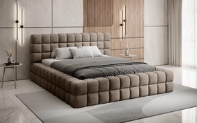 Pat lemn masiv Tapitat Tetrix Personalizabil 140/160/180x200cm - 180x200, Touch 100