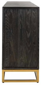 Servanta din lemn de stejar Blackbone 225 cm, 4 usi