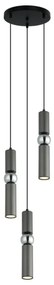 ITALUX PND-14290-3-GR - Lustră pe cablu ISIDORA 3xGU10/25W/230V antracit/crom