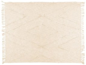 Cuvertură crem din bumbac pentru pat dublu 250x260 cm Sahara - Tiseco Home Studio