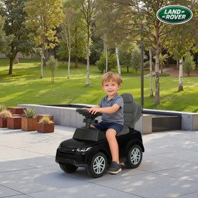 AIYAPLAY Mașinuță Ride-on Land Rover cu Mâner și Bară de Protecție, din PP și Oțel, 84 x 40 x 94,5 cm, Negru | Aosom Romania