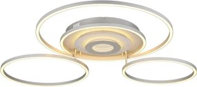 Globo 67824-60 -LED plafonieră reglabilă MILES 60W/230V 80,8x99,2 cm argintie+telecomandă