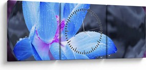 Tablou florilor în detailu (cu ceas) (90x30 cm)