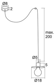 Lustră pe cablu CORSO 1xE27/15W/230V neagră Argon 3835