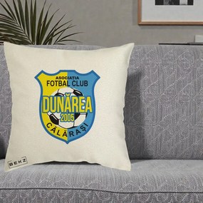 Perna Personalizata AFC Dunarea Calarasi 2005 Fotbal, 40x40 cm, Ecru, Husa Detasabila, Perna Inclusa, BEKZ®