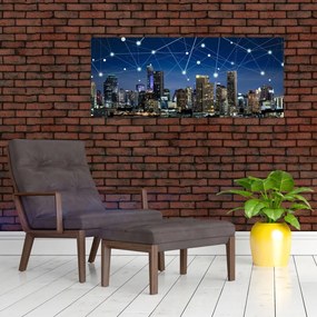 Tablou - Municipiul nocturn (120x50 cm)