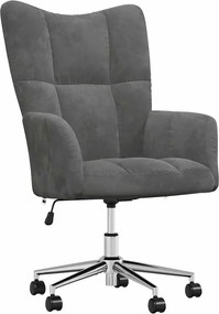 vidaXL Scaun de relaxare, gri închis, catifea