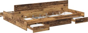 vidaXL Cadru de pat cu depozitare cu headboard Lemn Vechi 150 x 200 cm