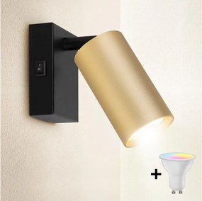 Brilagi -LED dimabil, aplică spot de perete SELE 1xGU10/4,8W/230V, negru/auriu