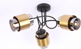 Lustră aplicată MILLEY 3xE27/40W/230V negru/alamă Globo 15560-3D