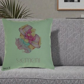 Perna Personalizata Zodie Gemeni, 40x40 cm, Verde, Husa Detasabila, Perna Inclusa, BEKZ®
