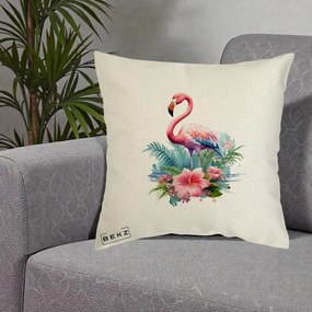 Perna Decorativa Raton in Halat Roz, 40x40 cm, Ecru, Husa Detasabila, Perna Inclusa, BEKZ®