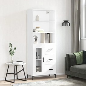 vidaXL Dulap înalt, alb, 69,5x34x180 cm, lemn compozit