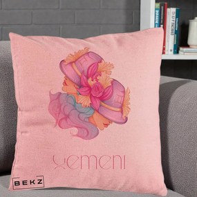 Perna Personalizata Zodie Gemeni, 40x40 cm, Roz, Husa Detasabila, Perna Inclusa, BEKZ®