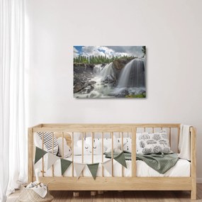 Tablou pe sticlă cu cascade (70x50 cm)