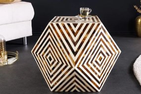 Masuta auxiliara design unicat Bone Inlay 60cm