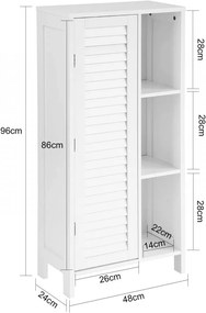 TULIP17 - Dulap alb 48 cm, comoda inalta - Mobilier Baie Tulip