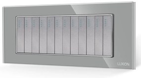 Intrerupator Mecanic 12 Posturi LUXION cu Rama din Sticla, Standard Italian, 6M