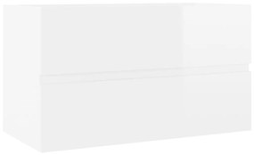 Dulap de chiuveta, alb extralucios, 80x38,5x45 cm, PAL Alb foarte lucios, Dulap pentru chiuveta, 1