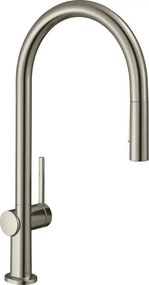 Baterie bucatarie cu dus extractibil Hansgrohe Talis M54 210 cu 2 jeturi finisaj otel inoxidabil fara sBox
