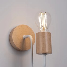 Lampă de perete Sollux SL.1664 TIMBO 1xE27/15W/230V alb/bej/fag