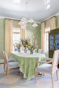 Candelabru 6 brate LUX, Metal, Alb, Abajur In, GLADWYNE
