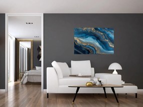 Tablou - Abstracție marmură albastră (90x60 cm)
