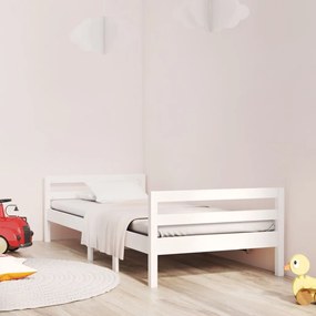 821625 vidaXL Cadru de pat, alb, 90x200 cm, lemn masiv de pin