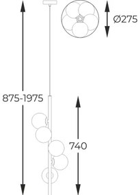 Lustră pe cablu Zuma Line P0574-05E-F7AA ARCTURUS 5xG9/4W/230V auriu