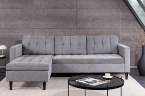 Coltar modern, Catifea raiata, Gri, STOCKHOLM 220cm