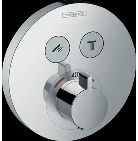 Baterie termostatata incastrata pentru 2 consumatori, crom Crom lucios
