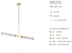 Lustra cu 2 brate design LUX realizat manual OREZZO