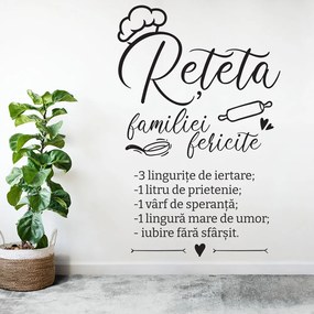 Sticker Decorativ Perete Reteta Familiei Fericite, 48x74 cm