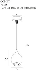 Pendul LED design modern COMET P0435 MX
