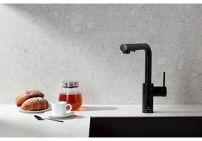 Baterie de chiuvetă cu cap de duș extractibil KFA Armatura 6623-110-81 DUERO BASIC negru mat